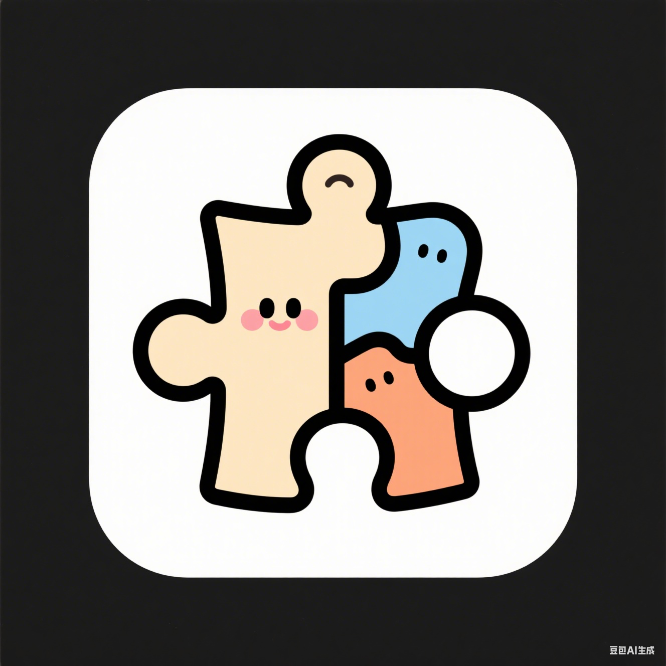 卡通拼图工具图标